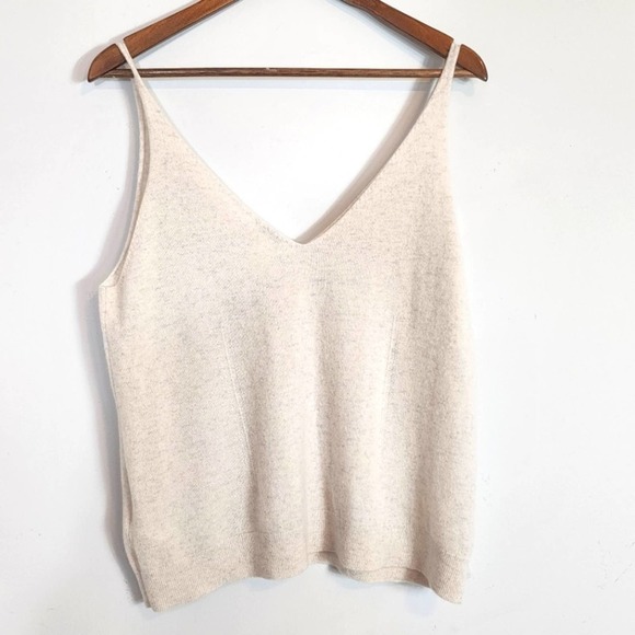 NWT Club Monaco Signature 100% Cashmere Transitional Tank Chalk Heather Size XL - Picture 10 of 11